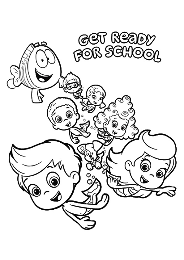 Plansa de colorat cu Bubble Guppies 86 90